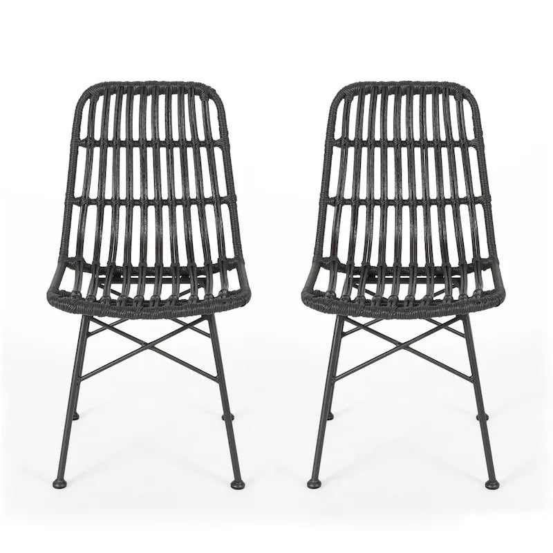 Chaises de salle à manger en rotin (ensemble de deux)