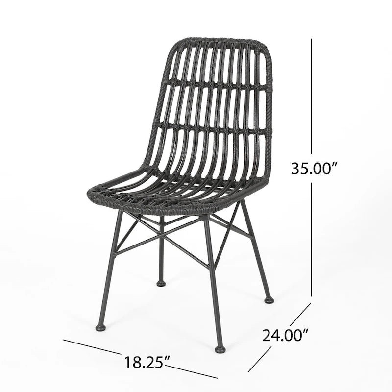 Chaises de salle à manger en rotin (ensemble de deux)