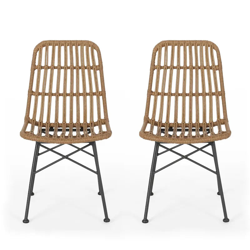 Chaises de salle à manger en rotin (ensemble de deux)
