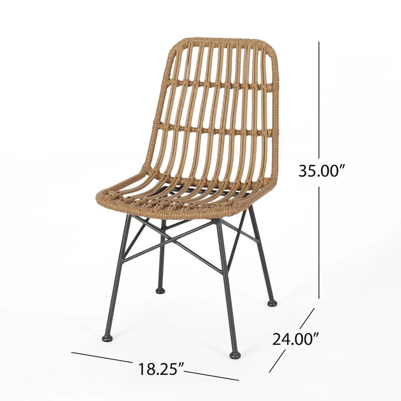 Chaises de salle à manger en rotin (ensemble de deux)