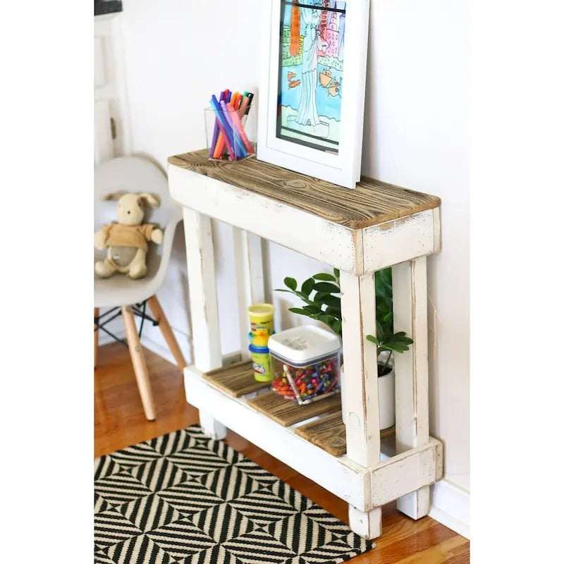 Petite Table d'appoint/Console 26x8x26 (Blanc)