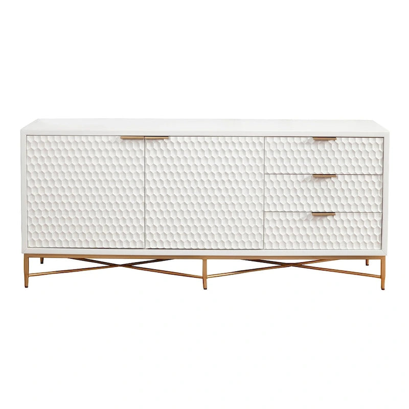 Meuble TV de 64 po de largeur (blanc)