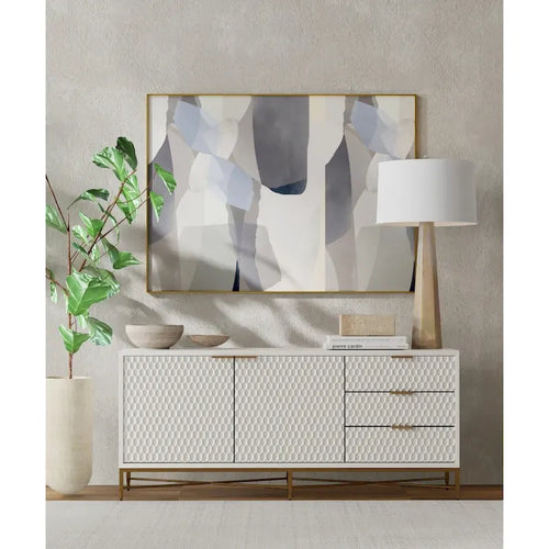 Meuble TV de 64 po de largeur (blanc)