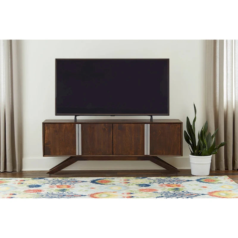 Meuble TV en noyer massif de 150 cm de large