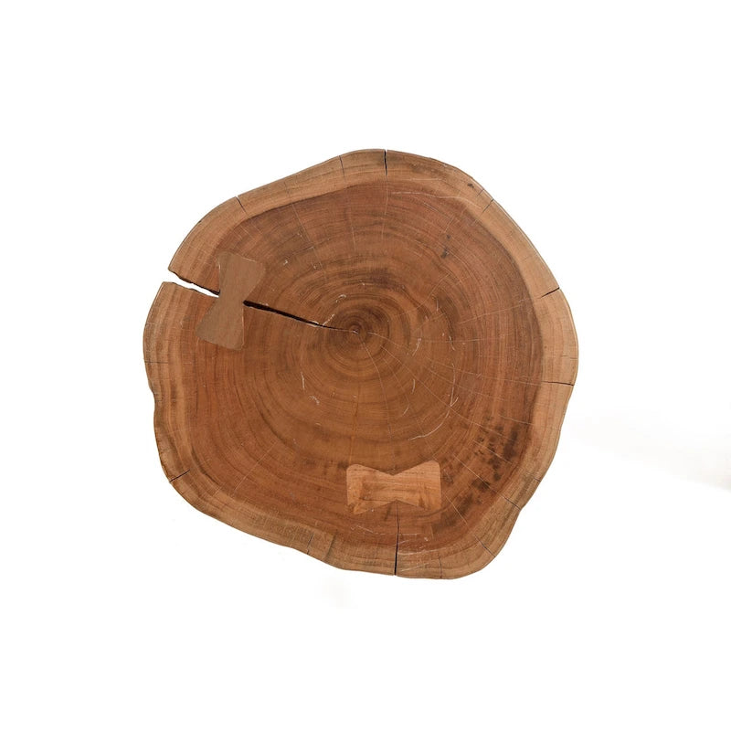 Table d'appoint en bois massif - plateau naturel - piètement noir