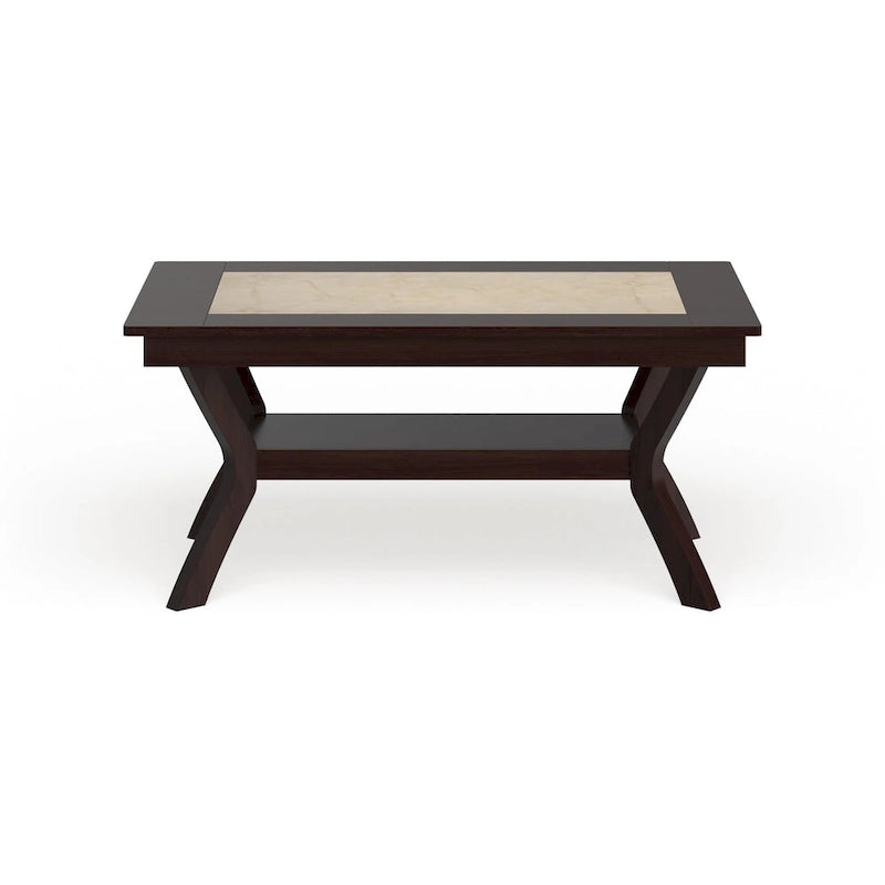 Table à manger en bois de 64 pouces avec étagères