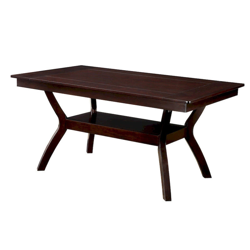 Table à manger en bois de 64 pouces avec étagères