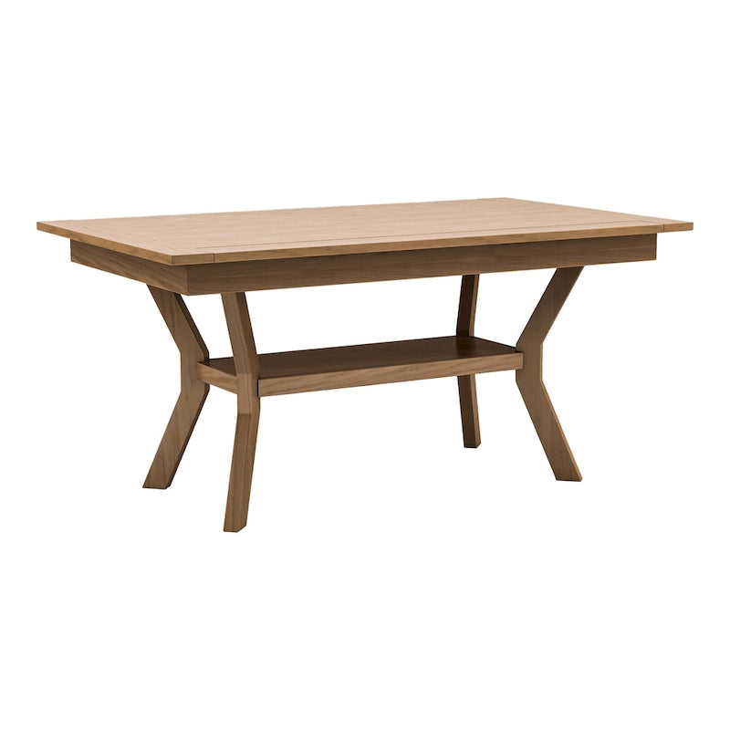 Table à manger en bois de 64 pouces avec étagères