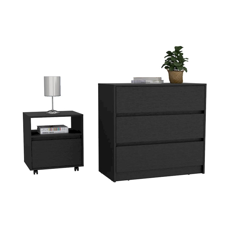 Ensemble de mobilier de chambre comprenant une table de chevet et une coiffeuse