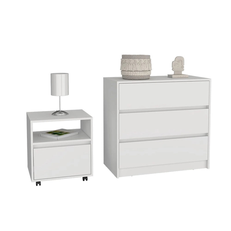 Ensemble de mobilier de chambre comprenant une table de chevet et une coiffeuse