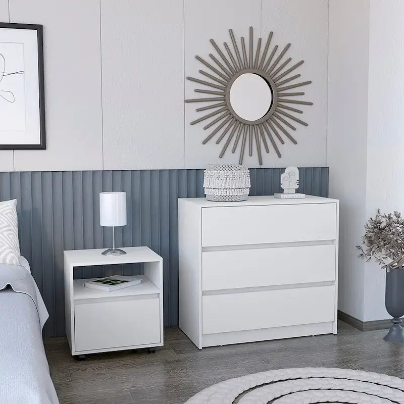 Ensemble de mobilier de chambre comprenant une table de chevet et une coiffeuse