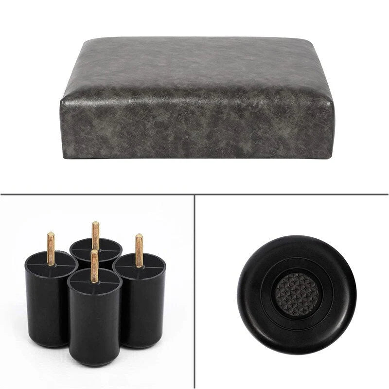 Petit tabouret carré rembourré — Repose-pieds de style moderne