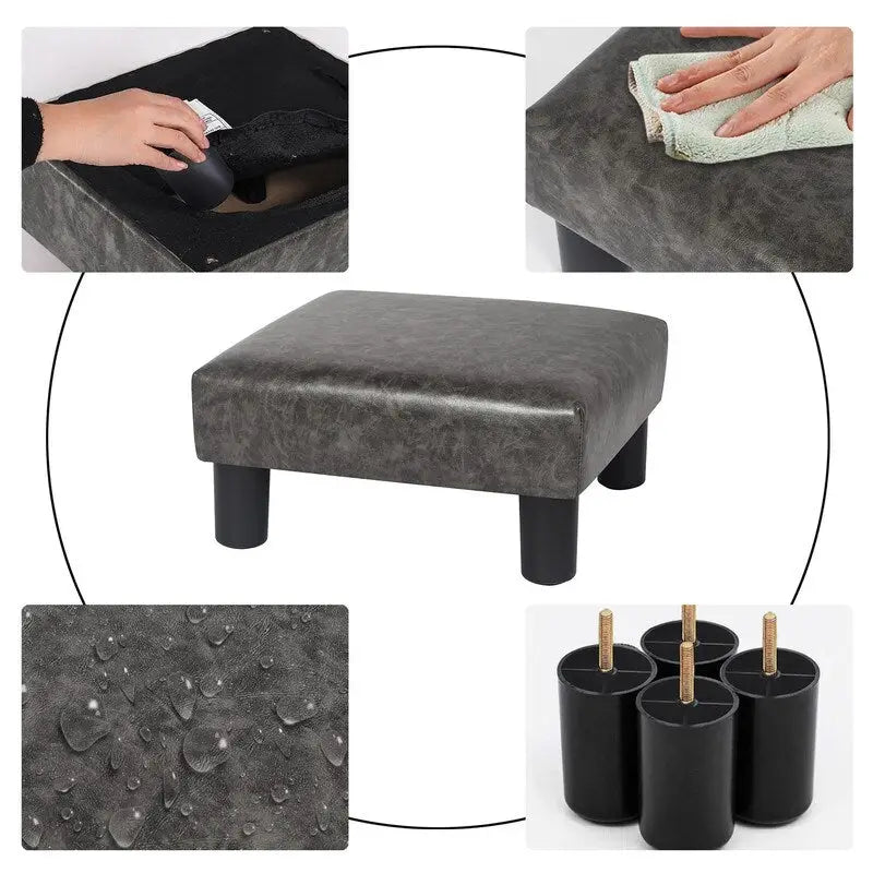 Petit tabouret carré rembourré — Repose-pieds de style moderne