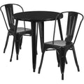 Table et chaises rondes en métal de 76 cm pour l'intérieur et l'extérieur