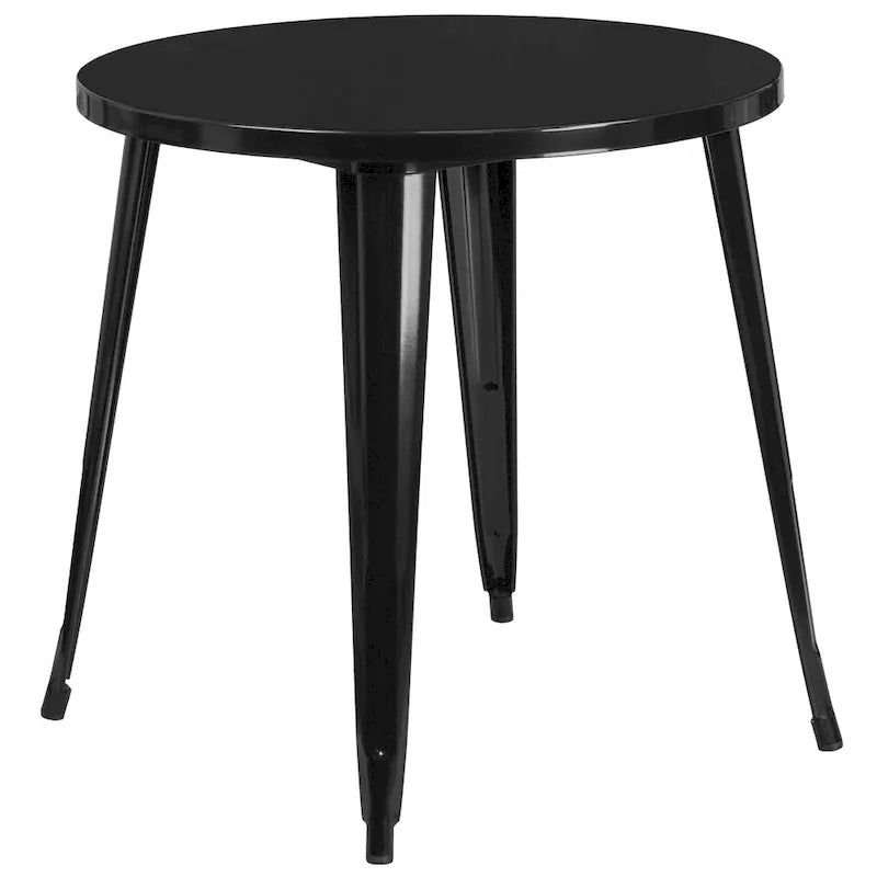 Table et chaises rondes en métal de 76 cm pour l'intérieur et l'extérieur