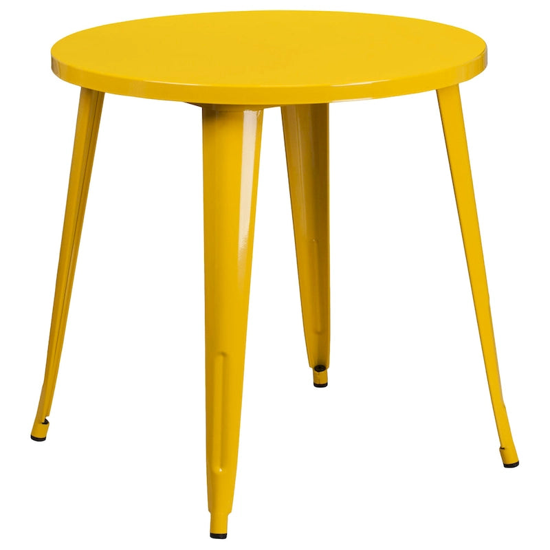 Table et chaises rondes en métal de 76 cm pour l'intérieur et l'extérieur