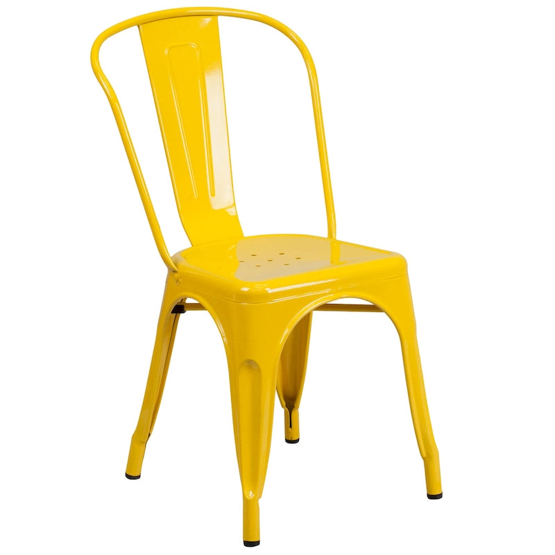 Table et chaises rondes en métal de 76 cm pour l'intérieur et l'extérieur