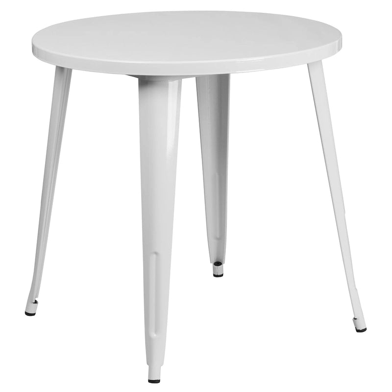 Table et chaises rondes en métal de 76 cm pour l'intérieur et l'extérieur