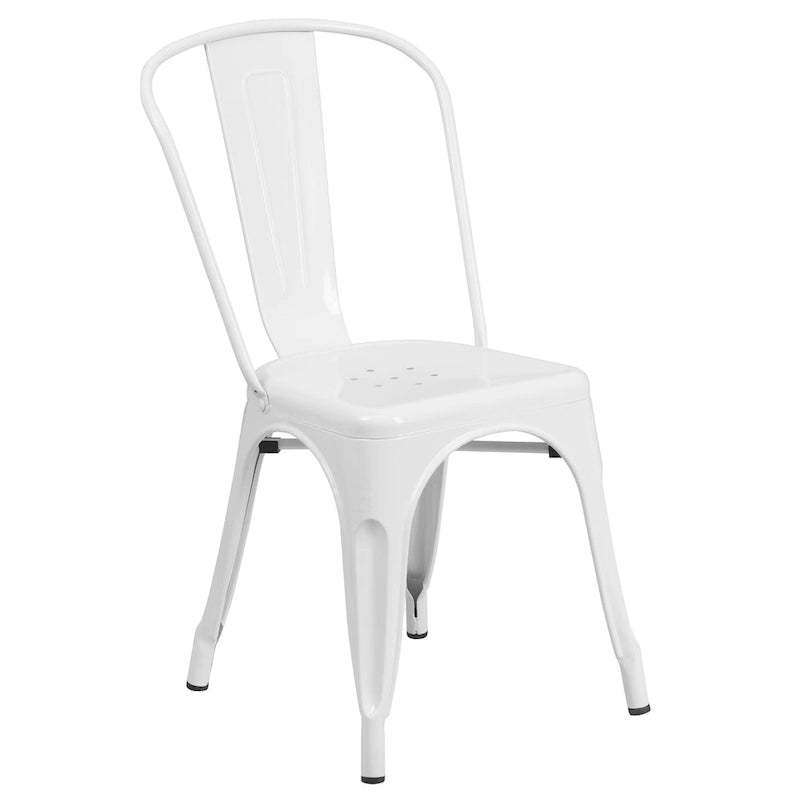 Table et chaises rondes en métal de 76 cm pour l'intérieur et l'extérieur