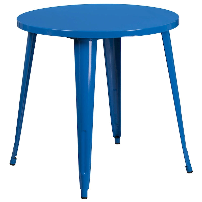 Table et chaises rondes en métal de 76 cm pour l'intérieur et l'extérieur