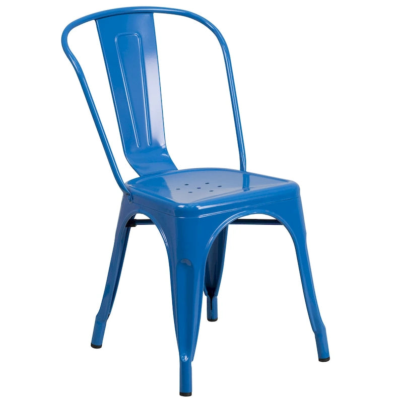 Table et chaises rondes en métal de 76 cm pour l'intérieur et l'extérieur