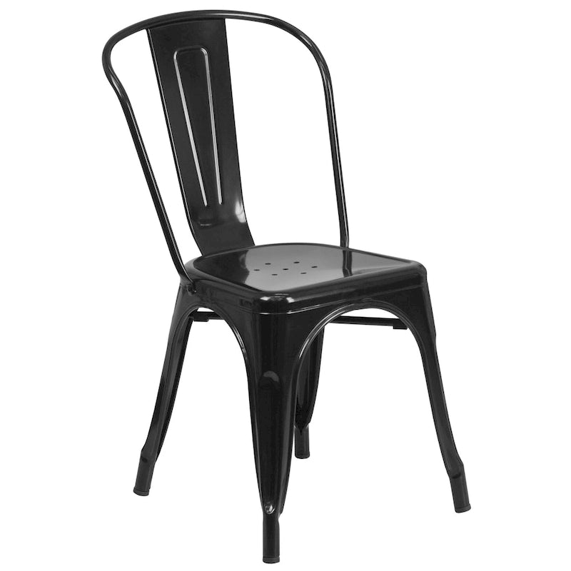 Table et chaises rondes en métal de 76 cm pour l'intérieur et l'extérieur