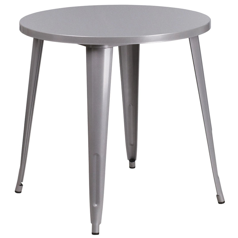 Table et chaises rondes en métal de 76 cm pour l'intérieur et l'extérieur