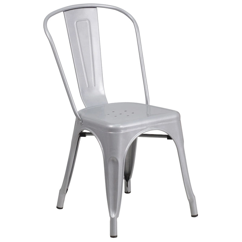 Table et chaises rondes en métal de 76 cm pour l'intérieur et l'extérieur
