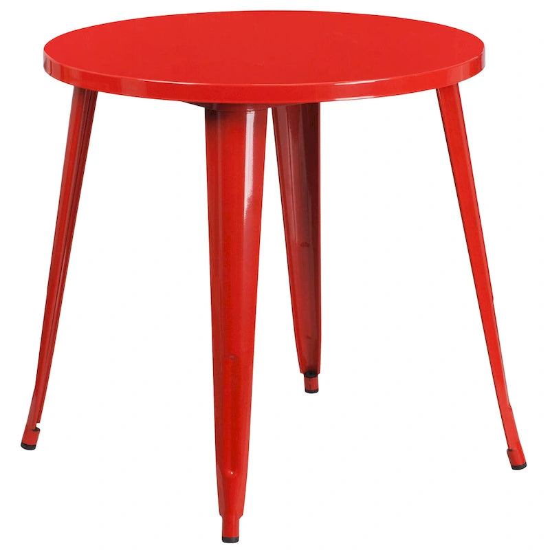 Table et chaises rondes en métal de 76 cm pour l'intérieur et l'extérieur