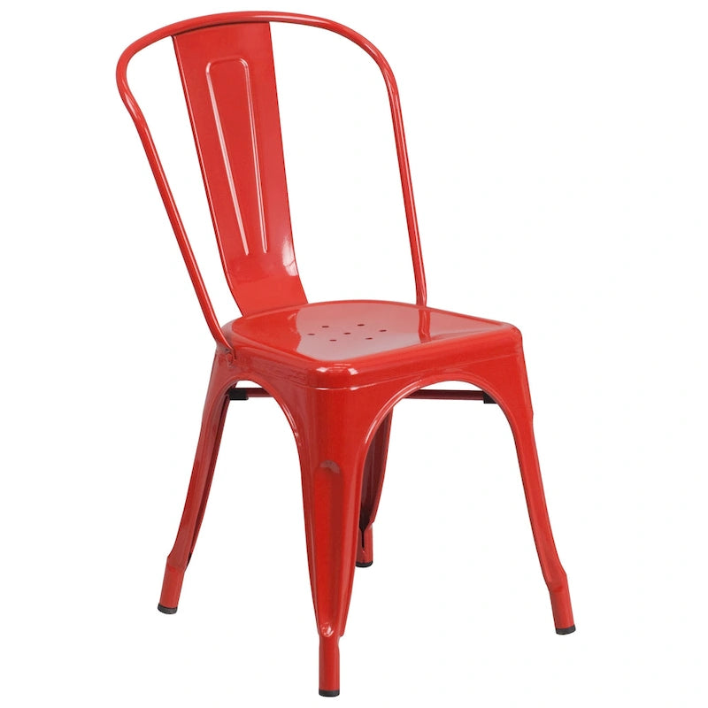 Table et chaises rondes en métal de 76 cm pour l'intérieur et l'extérieur