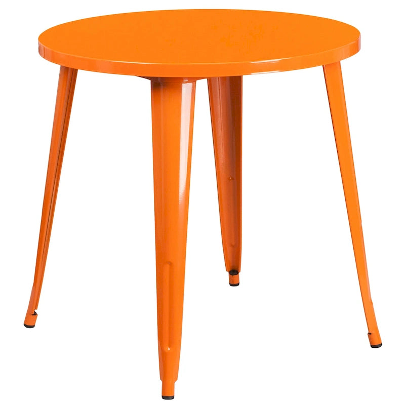Table et chaises rondes en métal de 76 cm pour l'intérieur et l'extérieur