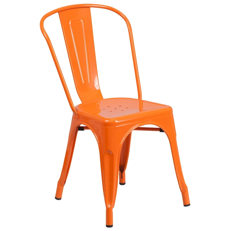 Table et chaises rondes en métal de 76 cm pour l'intérieur et l'extérieur
