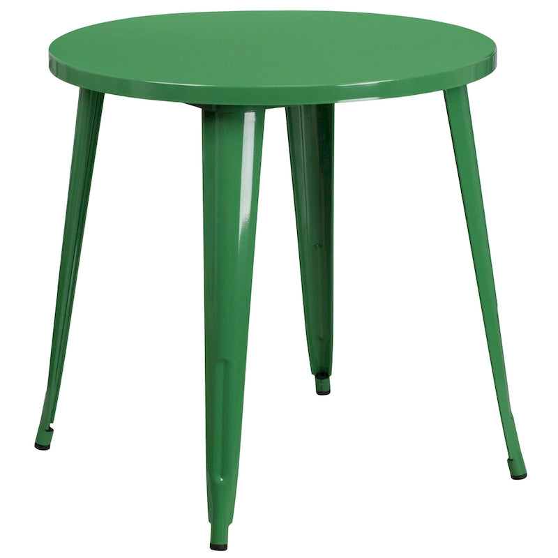 Table et chaises rondes en métal de 76 cm pour l'intérieur et l'extérieur