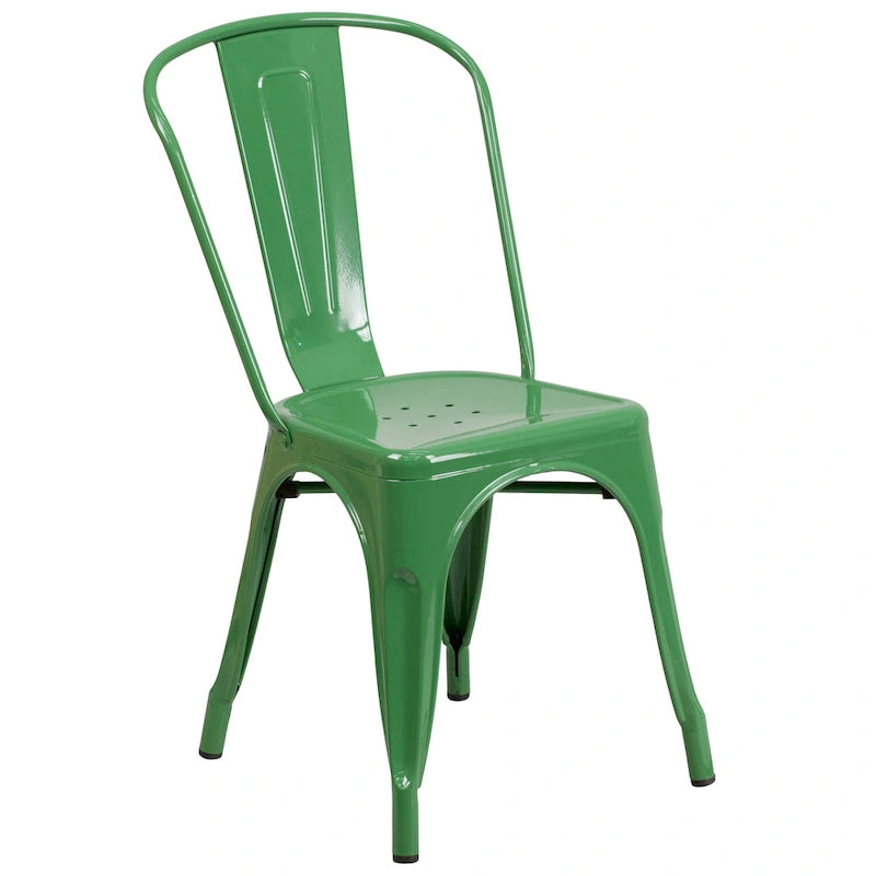 Table et chaises rondes en métal de 76 cm pour l'intérieur et l'extérieur
