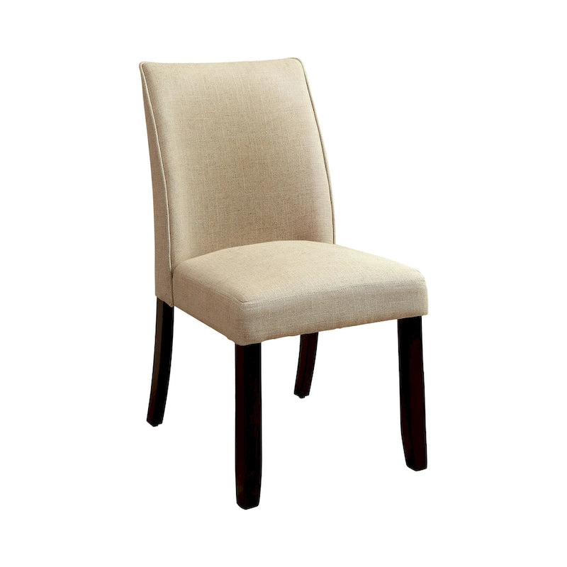 Chaise de salle à manger moderne tapissée de tissu ivoire