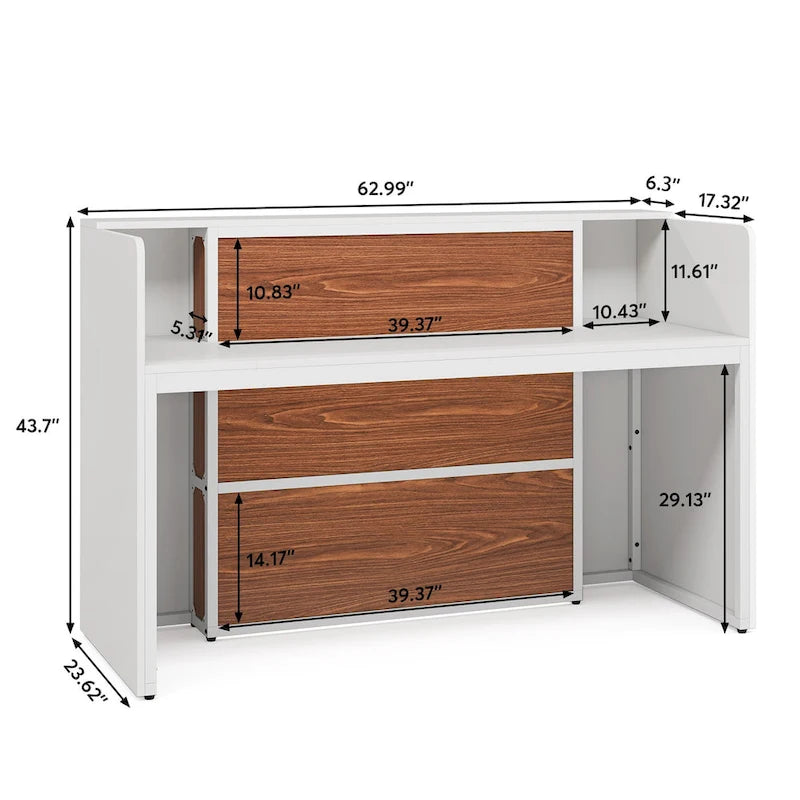 Bureau d'accueil avec cloison individuelle