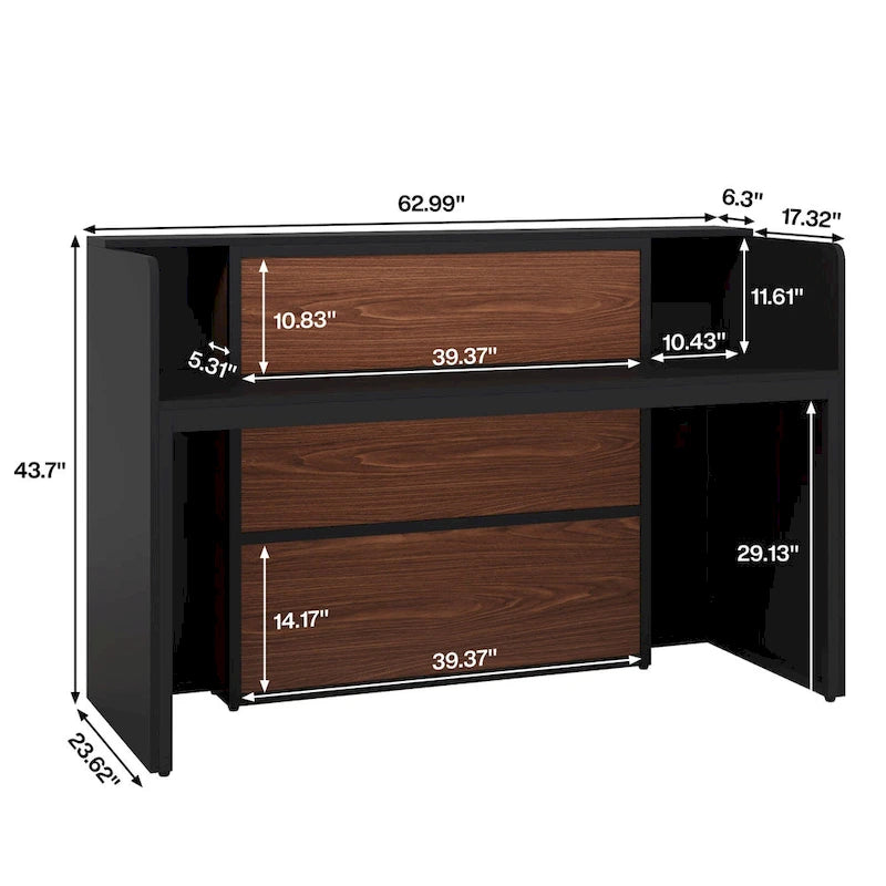Bureau d'accueil avec cloison individuelle