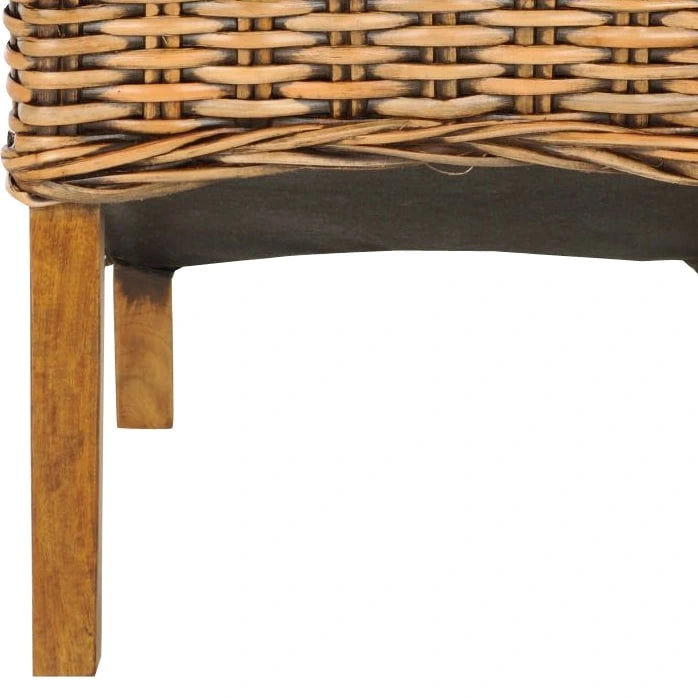 Chaises de salle à manger hautes en rotin tressé marron (lot de 2)