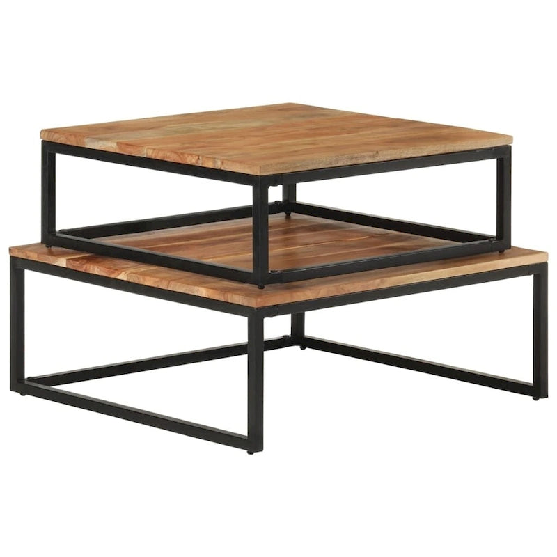Table basse gigogne en bois d'acacia massif