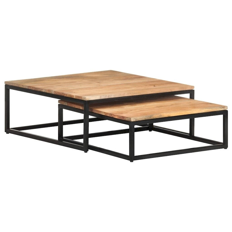 Table basse gigogne en bois d'acacia massif
