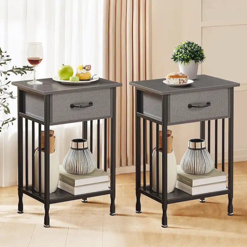 Table de chevet de style moderne avec tiroir et étagère