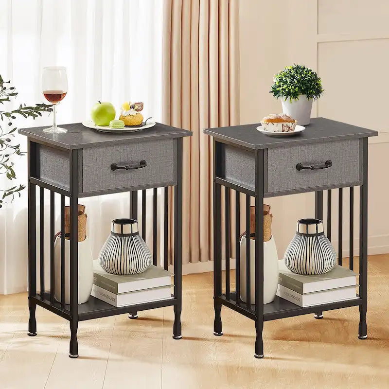 Table de chevet de style moderne avec tiroir et étagère