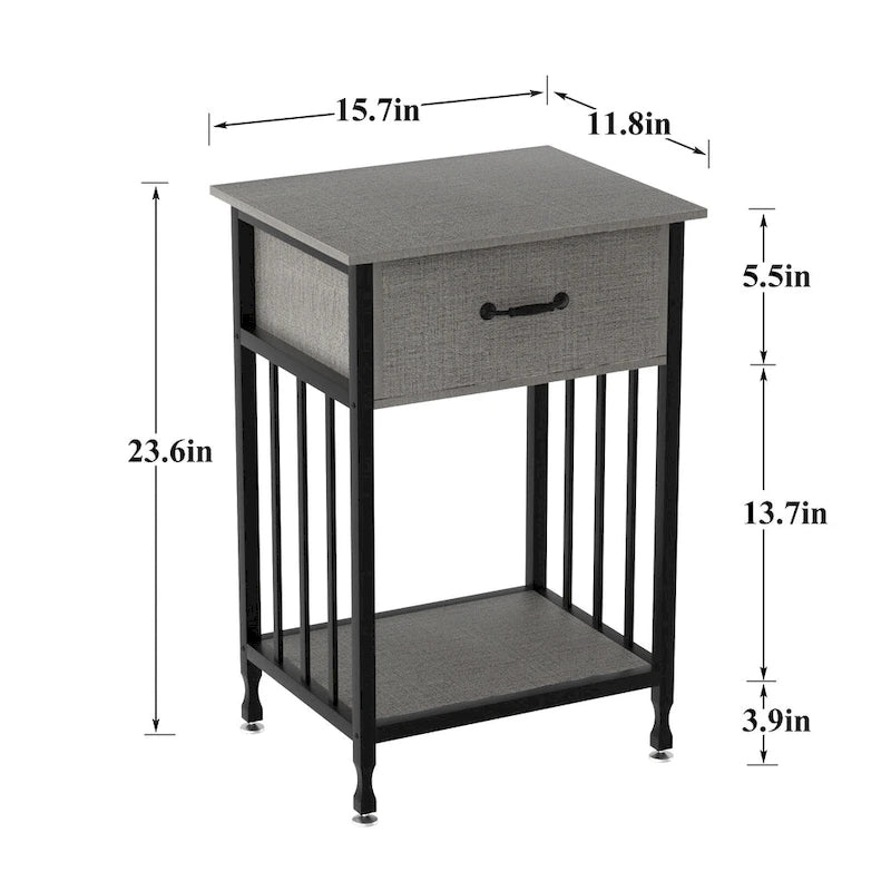 Table de chevet de style moderne avec tiroir et étagère