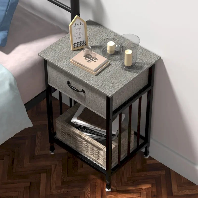 Table de chevet de style moderne avec tiroir et étagère