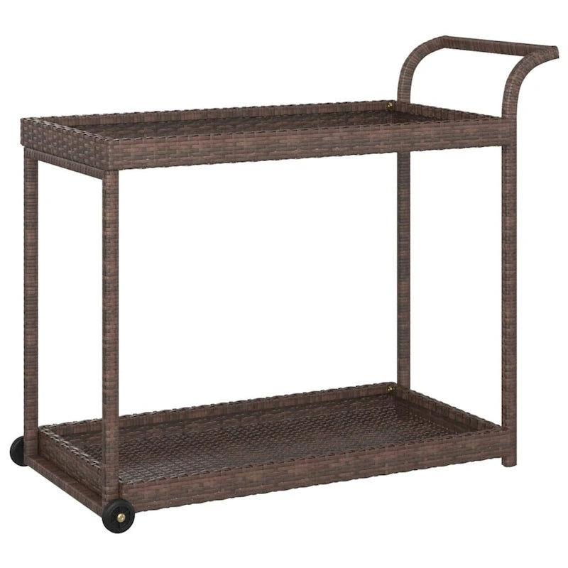 Chariot de bar extérieur, desserte à deux étages, chariot roulant multifonctionnel