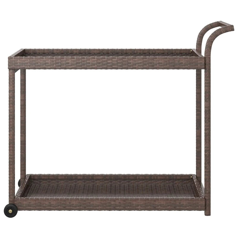 Chariot de bar extérieur, desserte à deux étages, chariot roulant multifonctionnel