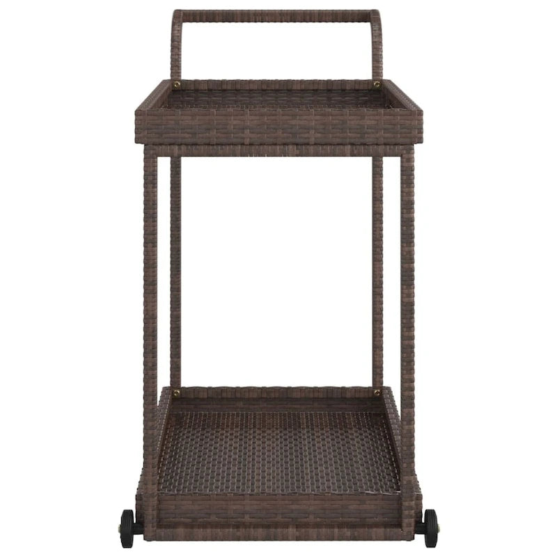 Chariot de bar extérieur, desserte à deux étages, chariot roulant multifonctionnel