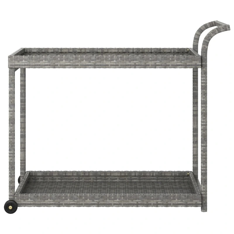 Chariot de bar extérieur, desserte à deux étages, chariot roulant multifonctionnel