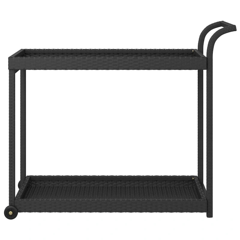 Chariot de bar extérieur, desserte à deux étages, chariot roulant multifonctionnel
