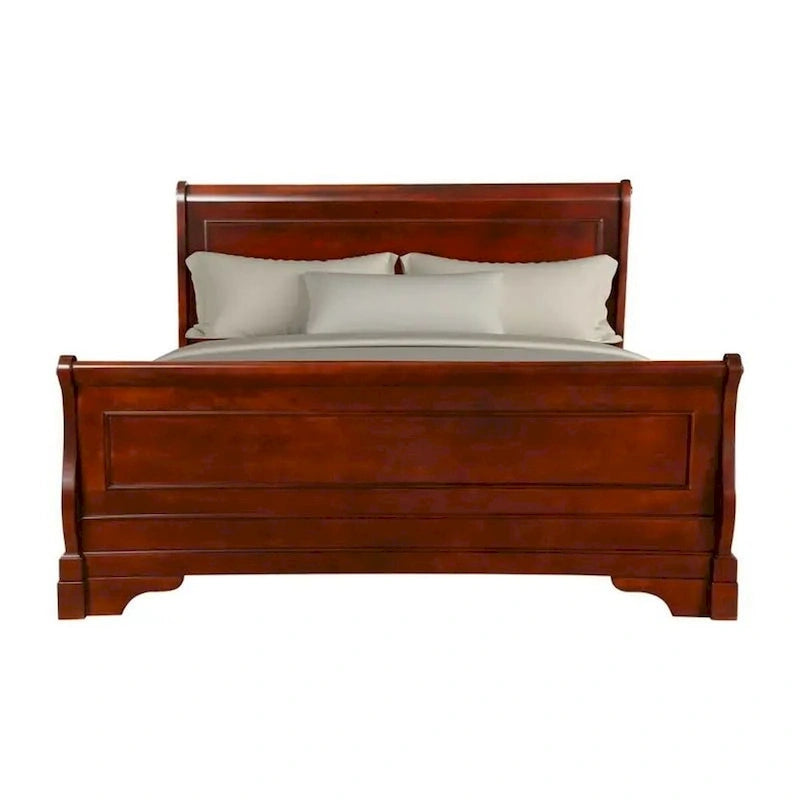 Lit queen-size avec un design classique de lit traîneau